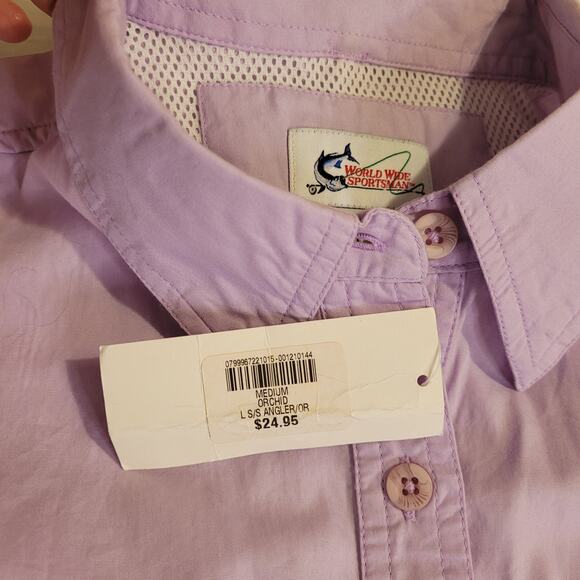 World Wide Sportsman Women's NWT Short Sleeve Button Up Vented Shirt  Medium - Picture 9 of 11